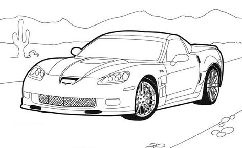 Race Car Coloring Pages, Corvette Zr1, Cars Coloring Pages, Coloring Pages For Boys, Cool Sports Cars, Classic Sports Cars, Clipart Black And White, Corvette Stingray, Chevy Corvette