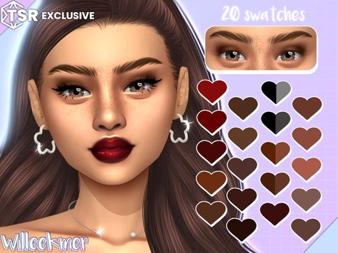 BGC 20 swatches Teen - Elder Male - Female Custom thumbnail Disallowed for randoms **MADE EXCLUSIVELY FOR TSR** #thesims4 #ts4cc #s4cc Elf Eyeliner, Makeup Cc, Sims 4 Cc Makeup, Sims 4 Cc Packs, Sims Hair, Sims 4 Game, Sims 4 Cc Finds, The Sims4, Costume Makeup