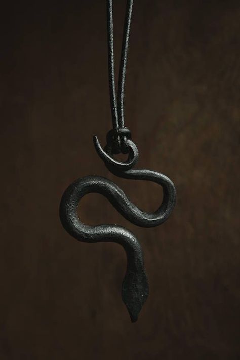 Wooden Jewelery, Wood Jewelery, Iron Jewelry, Iron Pendant, Snake Pendant, Snake Necklace, Bone Carving, Polymer Clay Charms, Linseed Oil