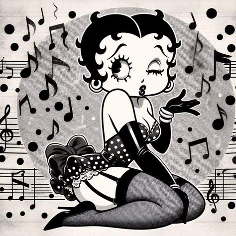 Betty Boop Pfp, Body Tattoo Design, Betty Boop Classic, Biker Tattoos, Pin Up Posters, Betty Boop Art, Betty Boop Cartoon, Betty Boop Pictures, Vintage Drawing