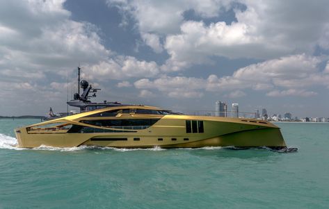 An anonymous Malaysian businessman just spent $4.8 billion on a superyacht covered in platinum and gold, making it the most expensive yacht ever sold, according to Luxury Launches. The boat, named the History Supreme, is the work of Stuart Hughes, a British purveyor of luxury gadgets. History Supreme Yacht, Lux Yachts, Palmer Johnson Yachts, Most Expensive Yacht, Expensive Yachts, Deck Boat, Yacht Life, Bigger Boat, Boats Luxury