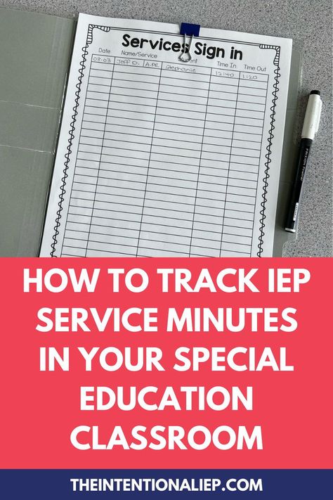 As a special education teacher, it is crucial to accurately track IEP service minutes for your special education students every day. Tracking IEP service minutes ensures that your special education students receive appropriate support and helps monitor their progress. But, tracking IEP service minutes can often be daunting. Here you will learn five simple ways to effectively track IEP service minutes each day without getting overwhelmed. Data Collection Special Education, Special Education Curriculum, Iep Organization, Special Needs Teacher, Self Contained Classroom, Sign In Sheet, Iep Goals, Special Needs Students, Parent Communication