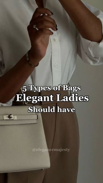 37K views · 3.5K likes | Old money | Elegance | Class on Instagram: "5 Types of Bags You'll Find in a Classy Wardrobe 💎 #elegance #elegantlady #elegant #class #classy #classylife #baglover #women #oldmoney #oldmoneystyle #outfits #outfit #etiquette" Old Money Bags For Women, Old Money Bags, Types Of Bags, Classy Wardrobe, 90s Clothes, Money Bags, Money Outfit, Money Purse, 90s Outfit