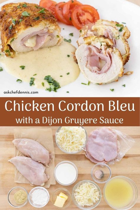 Best Chicken Cordon Bleu Recipe, Chicken Cordon Bleu Sauce, Creamy Dijon Sauce, Creamy Dijon, Olympics Party, Cordon Bleu Recipe, Dijon Sauce, Chicken Cordon Bleu Recipe, Restaurant Style Recipes