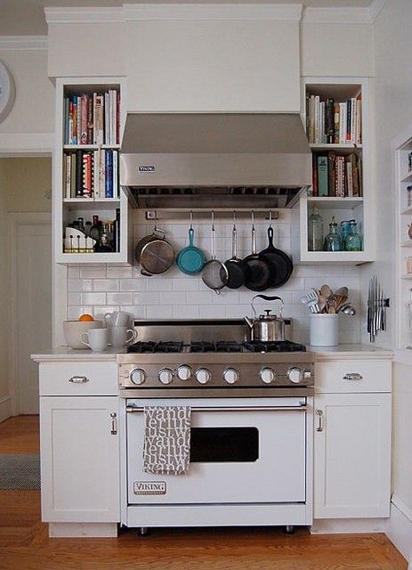 Kitchen Island With Pot Rack - Foter Shell Kitchen, Viking Stove, Oven Stove, Mini Loft, Hanging Pans, Rack Kitchen, Kitchen Stove, Kitchen Redo, Tiny Kitchen