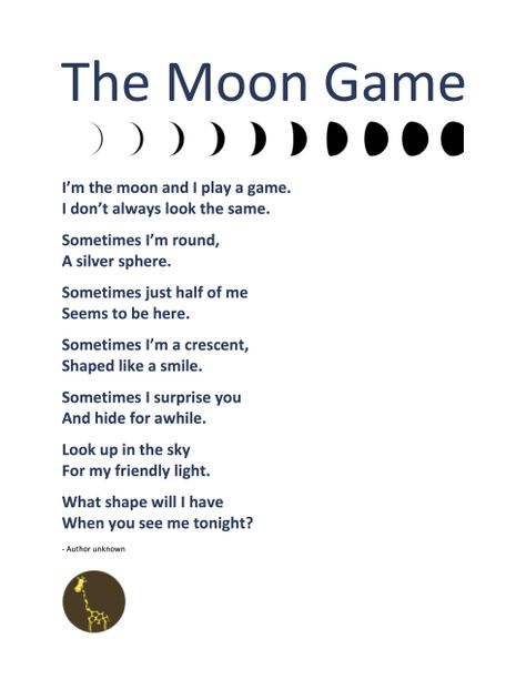 Poems About the Moon | PDF > POEM + FLASHCARDS: “The Moon Game” + The Phases of the Moon Aesthetic Quotes Poetry Short, Quotes Poetry Short, Poems About The Moon, Aesthetic Quotes Poetry, Moon Lessons, Moon Poems, Space Theme Preschool, Moon Activities, Space Lessons