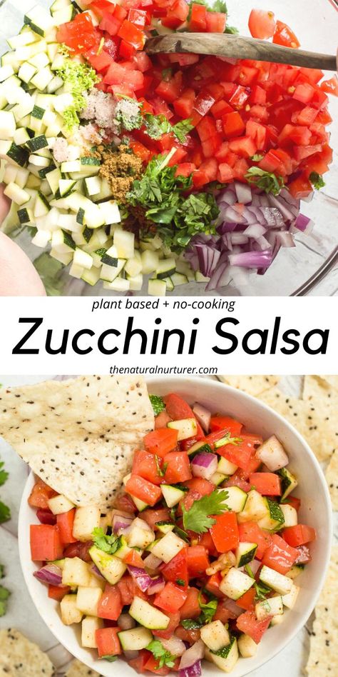 Healthy and delicious zucchini salsa looking extra bright! Zucchini Salsa, Family Meal Planning Healthy, Salsa Canning Recipes, Natural Nurturer, Veggie Salads, How To Cook Zucchini, Healthy Sauces, Easy Zucchini, Mood Food