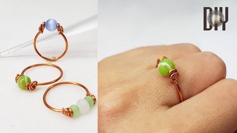 Easy Spinner Wire Wrapped Ring Tutorial - The Beading Gem's Journal Wrapped Ring Tutorial, Cc Icon, Wire Rings Tutorial, Free Jewellery Making Tutorials, Wire Jewelry Patterns, Ankle Bracelets Diy, Simple Rings, Wire Jewelery, Wire Wrapped Jewelry Diy