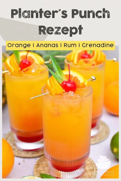 Planters Punch, Rum Cocktails, Homemade Coffee, Easy Cocktails, Drinks Alcohol Recipes, Infused Water, Non Alcoholic Drinks, Fruit Smoothies, Non Alcoholic