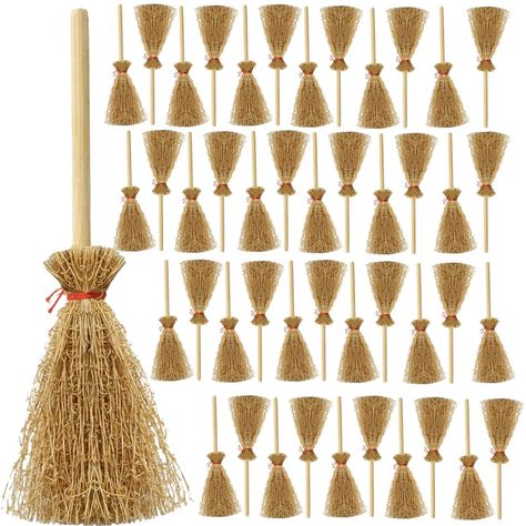 PRICES MAY VARY. Package include: 50PCS Halloween Mini Brooms. Material: Wood and Straw Size: 3.74inch long. Great decoration for micro landscape in garden, doll house decor and other places. Perfect for 1/12 or 1/6 scale doll house supplies. Great ornament for Halloween or Christmas. Specification:  Package include: 30PCS Halloween Mini Brooms. Material: Wood and Straw Size: 3.74inch long. Great decoration for micro landscape in garden, doll house decor and other places. Perfect for 1/12 or 1/6 Straw Craft, Witch Brooms, Homecoming Floats, Straw Crafts, Black Candle Holders, Black Candle, Craft Decoration, Witch Broom, House Supplies