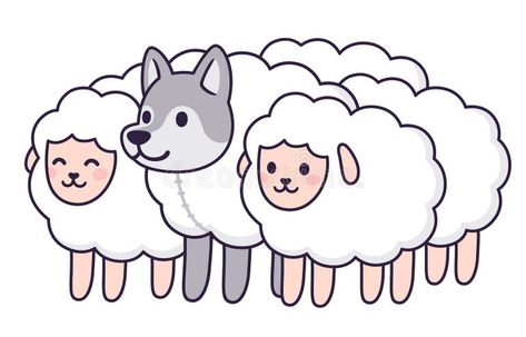 Flock Sheep Wolf Stock Illustrations – 113 Flock Sheep Wolf Stock Illustrations, Vectors & Clipart - Dreamstime Wolf Sheep, Drawing Wolf, Sheep Drawing, Flock Of Sheep, Cartoon Wolf, Sheep Clothing, Clothing Cute, In Disguise, Vector Drawing