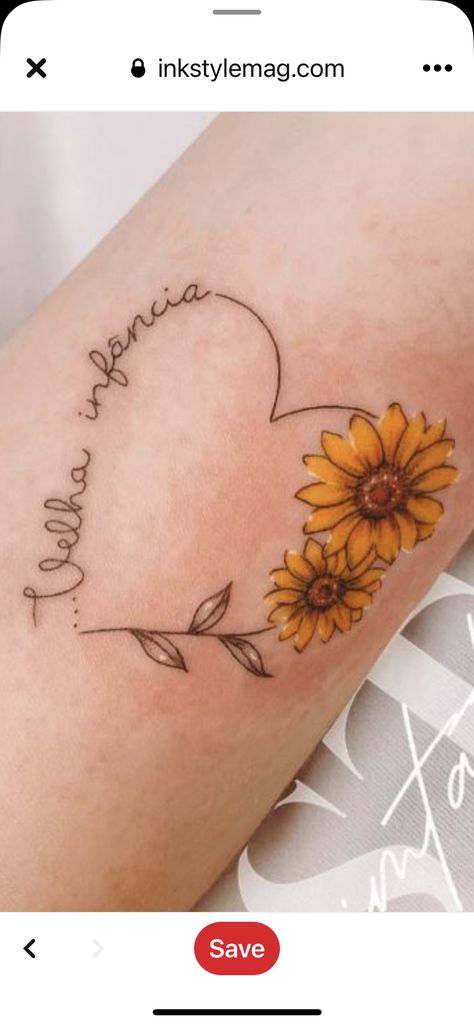 Sunflower Tattoo In Memory Of Mom, Sunflower Tattoo With Initials, Sunflower Memorial Tattoo Mom, Sunflower Tattoo For Lost Loved One, Sunflower Infinity Tattoo, Mother Daughter Sunflower Tattoo, Sunflower Tattoo With Kids Names, You Are My Sunshine Tattoos, Sunflower Tattoo With Name