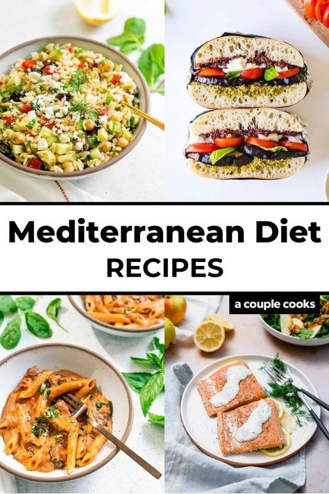 One of the healthiest diets in the world is also the most delicious. Here are all the best Mediterranean diet recipes to get you cooking! #mediterranean #diet #recipes #mediterraneandiet Shrimp Marinara, Lemon Dill Salmon, Easy Mediterranean Diet, Lemon Tahini Sauce, Eggplant Rollatini, Hummus Bowl, Quinoa Tabbouleh, Tuscan Soup, Pesto Salmon