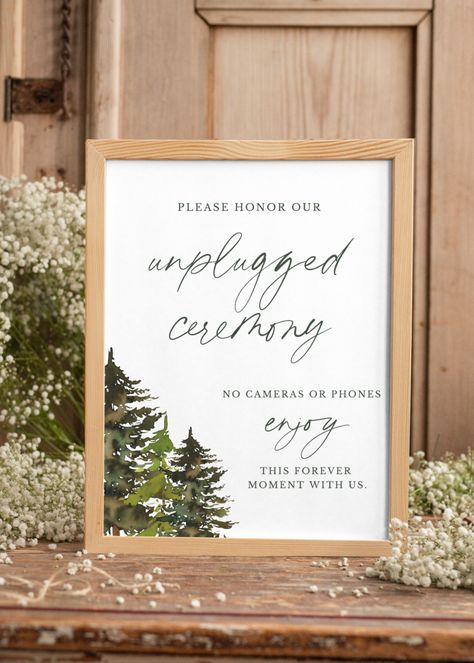 watercolor mountain wedding digital bundle Mountain Wedding Ceremony, Ceremony Template, Mountain Wedding Decor, Ceremony Signage, Wedding Ceremony Sign, Unplugged Wedding Sign, Unplugged Ceremony, Wedding Ceremony Ideas, Ceremony Sign