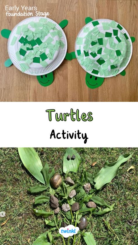 Some great activities for learning about turtles or world turtle day activities. Click for more turtle crafts and fun. Thanks to @forestschoolgarden @lets.play.and.learn World Turtle Day Eyfs, Sea Turtles Craft, Turtle Day Activities, World Turtle Day Activities, World Animal Day Activities, Turtle Activities For Preschool, National Turtle Day, Fish Crafts Preschool, Baby Art Activities