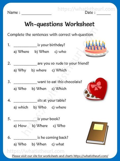 Who When Where Wh Questions, Wh Questions Worksheet, Worksheets For 5th Grade, Restate The Question, Preschool Sight Words Activities, Ingles Kids, Teach English To Kids, English Grammar Exercises, English Grammar For Kids