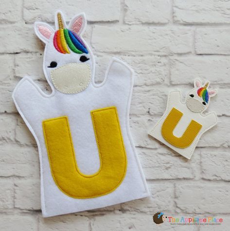 U For Unicorn, Unicorn Puppet, Child Hand, Letters And Sounds, Puppet Making, Finger Puppet, Hand Puppet, Finger Puppets, Hand Puppets