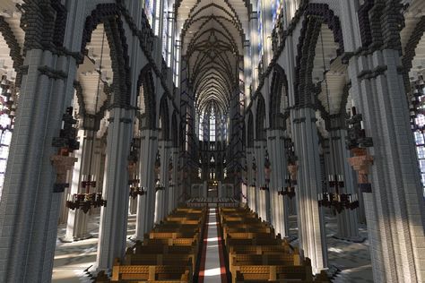 Minecraft Cathedral Interiors, Minecraft Gothic Cathedral, Minecraft Archway Entrance, Minecraft Church Interior, Minecraft Altar, Minecraft Castle Ideas Medieval, Minecraft Arch, Minecraft Cathedral, Minecraft Church