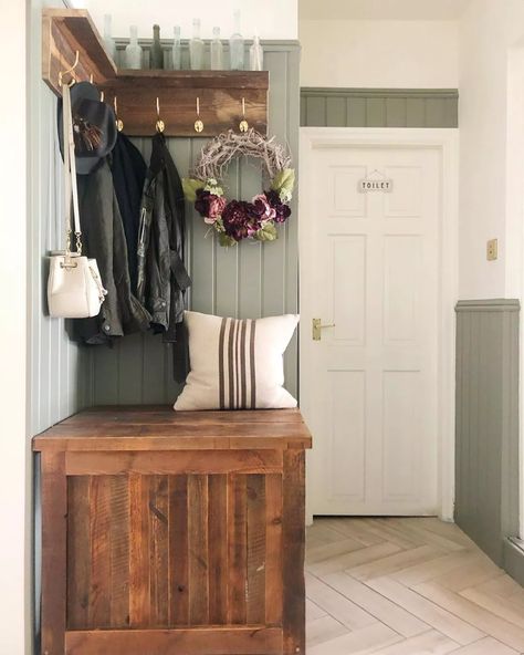 Wood Paneling Makeovers to Inspire Your Own Redo Sage Hallway, Shiplap Board And Batten, Wall Paneling Design, Wood Paneling Living Room, Wood Paneling Makeover, Wood Panneling, Paneling Design, Paneling Makeover, White Wood Paneling