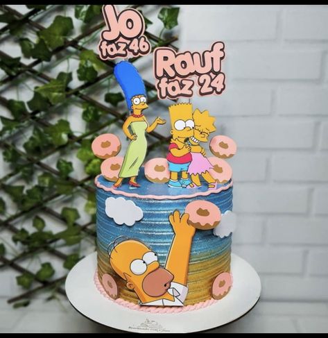 Bolo Simpsons, Cartoon Cake, Party Time, Cake Toppers, Pastel, Cake