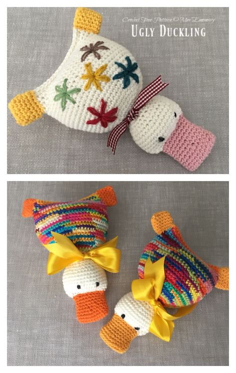 Crochet Baby Gifts Free Pattern, Crochet Baby Toys Free Pattern, Duckling Crochet, Pocket Hugs, Duck Pins, Crochet Sheep, Crochet Toys Free, Crochet Baby Toys, Pola Amigurumi