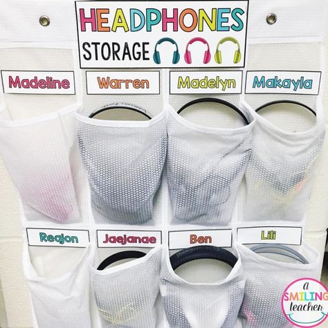 Amazing way to organize student headphones in the classroom!! See this Instagram photo by @teacherspayteachers • 67 likes Hanging Shoe Rack, Headphone Storage, Teaching Organization, Classroom Hacks, Classroom Organisation, Classroom Storage, 2nd Grade Classroom, New Classroom, Classroom Technology