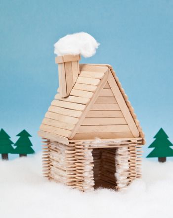 Activities: Popsicle Stick Log Cabin Popsicle Stick Art, Popsicle Stick Crafts House, Popsicle Stick Houses, Diy Popsicle Stick Crafts, Cabin Crafts, Crafts Simple, Diy Popsicle, Popsicle Crafts, Craft Sticks