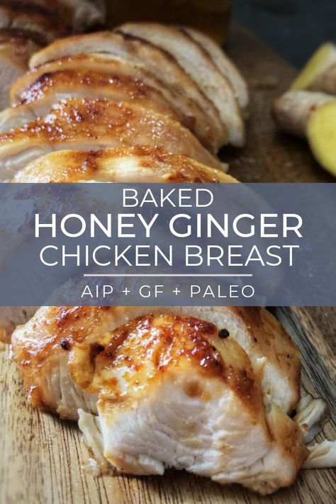 Honey Ginger Chicken, Autoimmune Diet Recipes, Oven Baked Chicken Breast, Aip Diet Recipes, Easy Oven Baked Chicken, Autoimmune Recipes, Autoimmune Paleo Recipes, Aip Paleo Recipes, Autoimmune Diet