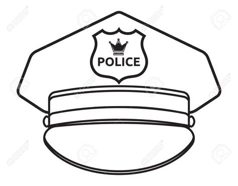 Police Hat Drawing, Hat Reference Drawing, Hat Reference, Cap Drawing, Hat Drawing, Police Hat, Reference Drawing, Community Helpers, Peace Gesture