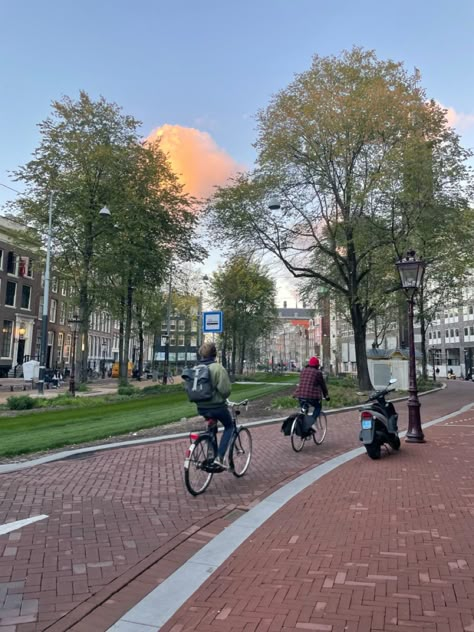 Netherlands Bike Aesthetic, Amsterdam Biking Aesthetic, Biking In Amsterdam, Amsterdam Bike Aesthetic, Biking Amsterdam, Netherlands Living, Bike Amsterdam, Amsterdam Lifestyle, Aesthetic Bike Ride