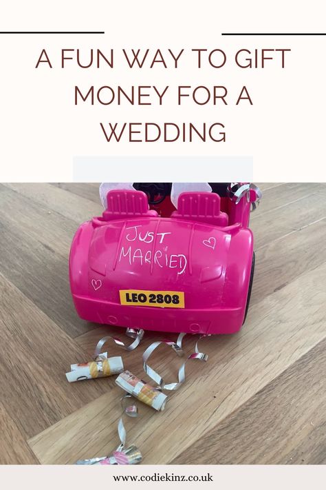 Just Married Toy Car Money Gift, Toy Car Wedding Gift, Wedding Gift Toy Car Money, Honeymoon Money Gift Ideas, Wedding Money Gifts, Roadtrip Honeymoon, Wedding Present Ideas, Personalised Number Plates, Just Married Car