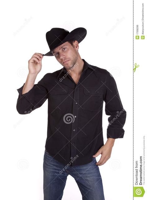 Tip hat. A man in his black cowboy hat tipping it with his fingers saying hello #Sponsored , #Ad, #Sponsored, #hat, #tipping, #fingers, #man Holding Hat Reference, Hat Tip, Black Cowboy Hat, Black Cowboys, Saying Hello, Black Cowboy, Infographic Design Inspiration, Black Hat, Cowboy Hat