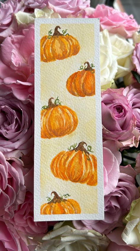 A beautiful hand painted bookmark that is made to order so some will look slightly different Bookmark Decorating Ideas, Autumn Watercolor Bookmark, Diy Fall Bookmarks, Fall Bookmark Ideas, Fall Watercolor Bookmarks, Bookmarks Watercolor Ideas, Diy Fall Gifts, Painted Bookmarks Acrylic, Bookmarks Handmade Creative