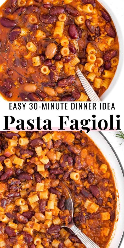 Vegetarian Elbow Pasta Recipes, One Pot Meatless Meals, Fall Pasta Recipes Vegetarian, Spaghetti With Beans, Pasta With Beans Recipe, Meatless Dinners For Kids, Recipes Using Ditalini Pasta, Beans And Tomatoes Recipes, Kidney Bean Pasta