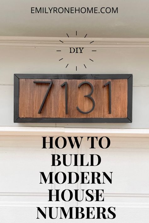 modern DIY house numbers Farmhouse House Numbers, Diy House Numbers, Diy Address Sign, Craftsman House Numbers, Modern House Numbers Sign, House Numbers Diy, Modern House Numbers, House Address Sign, Cedar Homes