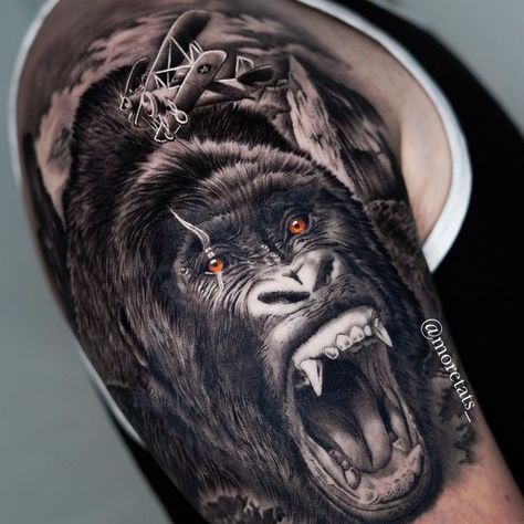 Sarah Tattoo, Cartoon Tattoo Ideas, Amazing 3d Tattoos, Animated Shows, Spawn Comics, H Tattoo, King Kong Art, Gorilla Tattoo, Star Wars Cards