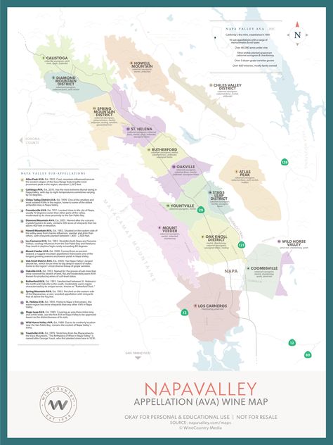 Napa Valley Winery Map - NapaValley.com Yountville Wineries, Napa Valley Map, Napa Valley Wine Tasting, Napa Valley Winery, San Francisco Travel Guide, Napa Valley Wineries, Wine Ideas, Napa Wine, Wine Education