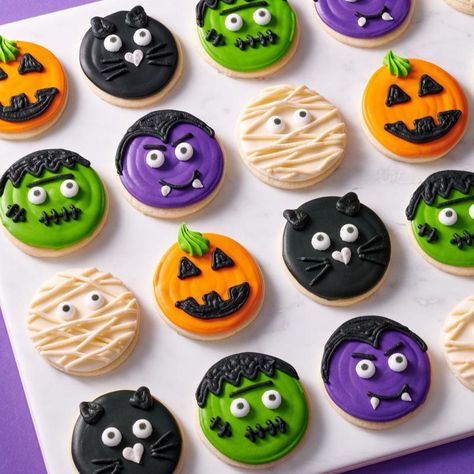 Not your average cookie crew. 🍪🎃  

Check out our full range of color to achieve your dream monster squad - from pumpkin orange to Frankenstein green, DecoPac has got your back this Halloween! Green Halloween Cookies, Frankenstein Cookies, Frankenstein Sugar Cookies, Halloween Cookies Frankenstein, Halloween Cookies Monster, Frankenstein Cookie, Monster Squad, Halloween Food Treats, Halloween Cookies