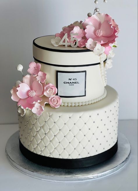 Cute Birthday Cakes 2 Tier, 45 Birthday Themes For Women, Cake Design For 45th Birthday, 51st Birthday Ideas Women Cake, Birthday Cake 45 Years Old Woman, Classy 50th Birthday Cake For Women, 50th Birthday Cake 2 Tier, 45 Cake Birthday, 2 Tier Cake Designs Birthday Women