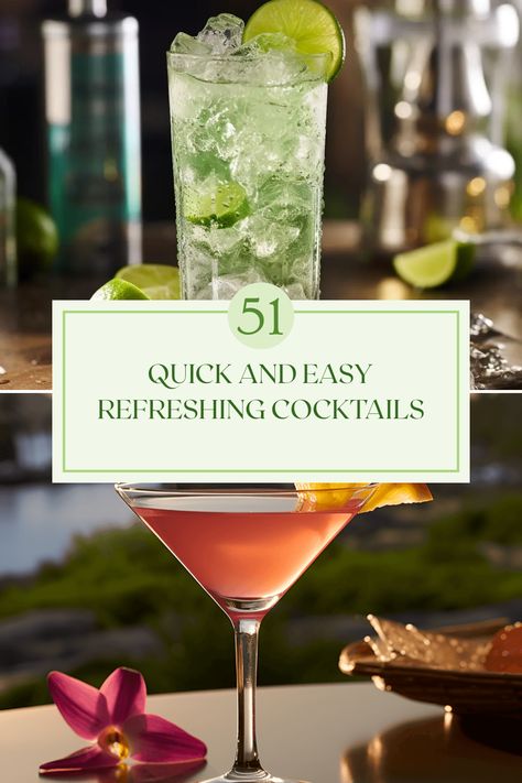 Discover 51 quick and easy refreshing cocktails perfect for any occasion. From classic winners like Mojito and Tequila Sunrise to fruity delights like the Royal Hawaiian and creamy Gin and Tonic, these recipes are sure to impress. Each cocktail balances flavor beautifully, making them the perfect drinks to serve to family and friends. Whether you want a crisp gin effect, sweet pineapple mix, or traditional refreshing refreshment, there’s regardless of taste type. Enjoy sunny sips on the patio or at evening gatherings! Easy Refreshing Cocktails, Screwdriver Cocktail, Gimlet Cocktail, Planters Punch, Vodka Tonic, Peach Puree, Cocktail Bitters, Sweet Cocktails, Sour Cocktail