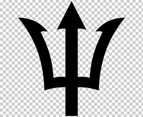 Barbados Tattoo Ideas, Barbados Tattoo, Granny Tattoo, Poseidon Symbol, Trident Of Poseidon, Black And White Flag, Poseidon Trident, Saints Logo, Totem Tattoo