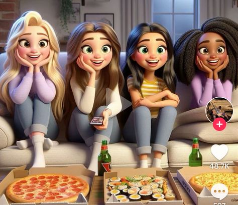 4 Best Friends, Best Friend Drawings, Disney Princess Artwork, Best Friends Cartoon, Friends Illustration, Cute Disney Pictures, Friend Cartoon, Drawings Of Friends, Disney Princess Pictures