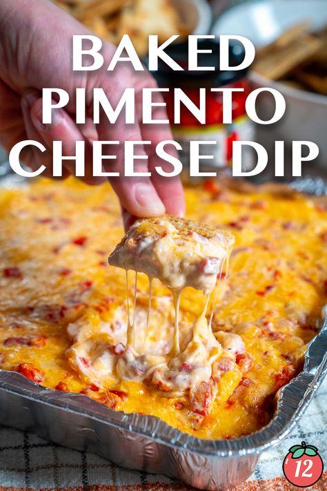 Baked Pimento Cheese Dip | 12 Tomatoes Baked Pimiento Cheese Dip, 4 Onion Dip 12 Tomatoes, Pimento Cheese Dip Pioneer Woman, Warm Pimento Cheese Dip, Room Temp Dips, Pimento Cheese Sausage Dip, Thanksgiving Weekend Meals, Pepper Jack Pimento Cheese, Pimento Cheese Ideas