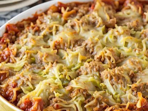 Cabbage Roll Casserole With Rice, Easy Cabbage Roll Casserole, French Onion Meatballs Recipe, Creamy Chicken Spaghetti Recipe, Casserole With Rice, Classic Egg Salad Sandwich, Easy Cabbage Rolls, Ww Lunch, Crockpot Meatloaf Recipes