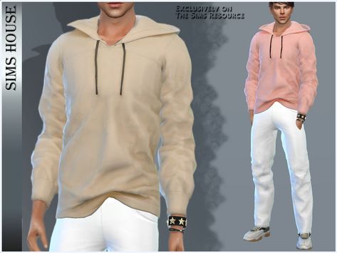 The Sims Resource - MEN'S SWEATSHIRT Sims 4 Men Clothing, Sims 4 Male Clothes, Womens Denim Overalls, Blouse Man, Free Sims 4, Sims Four, Winter Outfits Men, Men Sweatshirt, Cute Sweatshirts