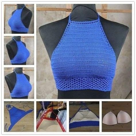 Crop Tops Crochet Pattern, Hand Made Top, Tops Tejidos A Crochet, Crochet A Crop Top, Handmade Crop Top, Quick Easy Crochet, Surfing Swimsuit, Swimsuit Crochet, Crop Top Pattern