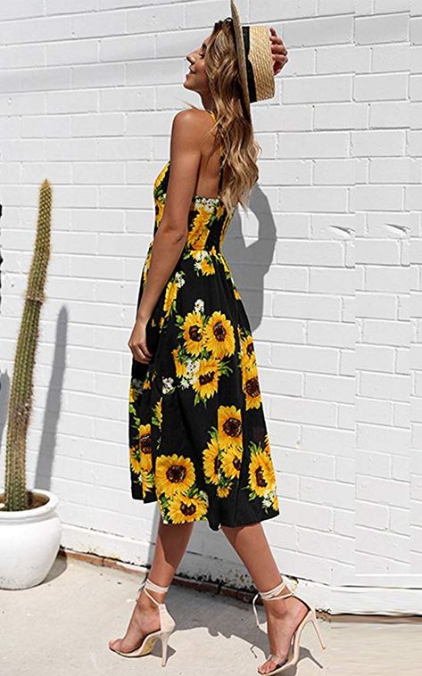 Calf Sleeve, Midi Sundress, Printed Dresses, Sleeveless Long Dress, Dresses Ideas, Floral Dresses, Floral Sleeveless, Dress Size Chart, Floral Printed