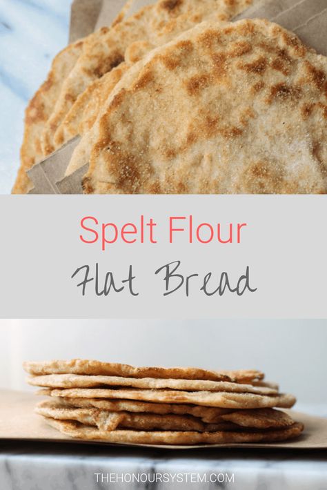 Summer Flatbread Pizza, Spelt Bread Recipe, Spelt Flour Recipes, Spelt Recipes, Spelt Bread, Homemade Flatbread, Flatbread Recipe, Flat Breads, Baked Treats