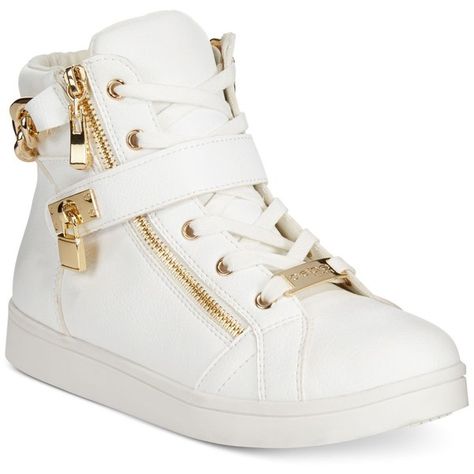 bebe Sport Kandee High-Top Sneakers ($79) ❤ liked on Polyvore featuring shoes, sneakers, white, white high top shoes, bebe shoes, bebe sneakers, white trainers and white hi top sneakers Shoes Sneakers White, Hi Top Sneakers, Kawaii Shoes, Glitter Sneakers, Cute Sneakers, Hype Shoes, High Top Sneaker, Glitter Shoes, Shoes High