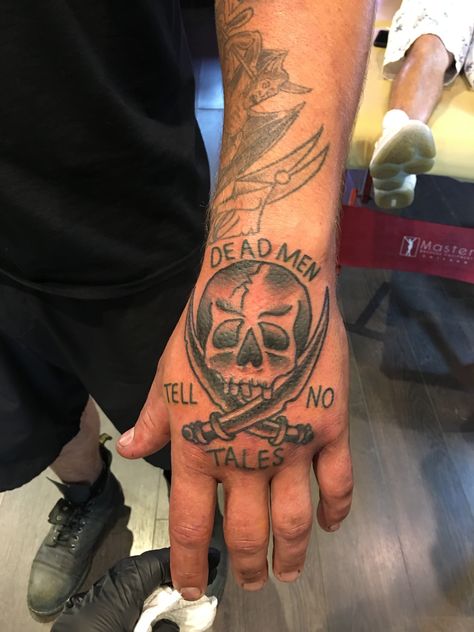 Dead men tell no tales hand tattoo man tattoo traditional tattoo skull tattoo traditional Black Traditional Skull Tattoo, Skull Knight Traditional Tattoo, Dead Man’s Hand Tattoo, Dead Men Tell No Tales Tattoo, Traditional Indian Skull Tattoo, American Traditional Skull Cowboy, Victory Tattoo, Arm Tats, Watch Tattoos